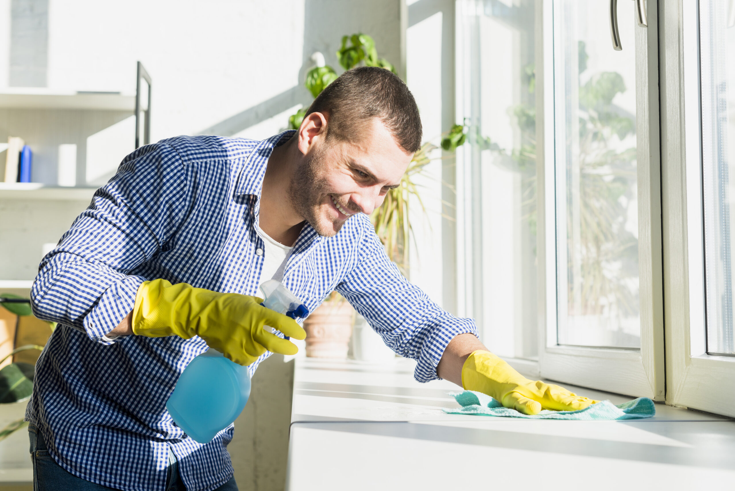 man cleaning his home (1)